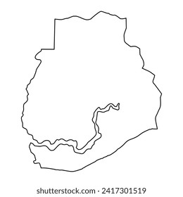 Sedhiou Region map, administrative division of Senegal. Vector illustration.