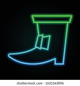 Sediment boot icon in nolan neon colorful style. Simple thin line, outline vector of saint patrick's day for ui and ux, website or mobile application