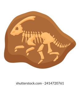 Sediment dinosaur fossil icon cartoon vector. Mud layer soil. Nature stone remains