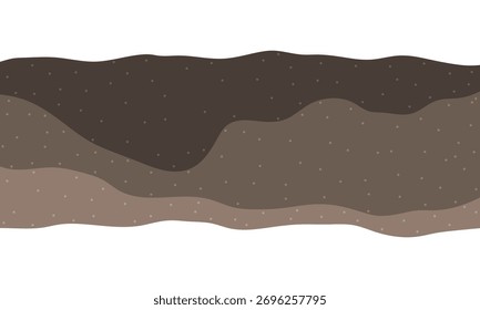 Sedimentary layers. Brown sand and soil strata