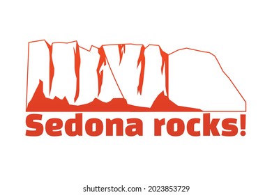 Sedona park, hills, hill, rocks, vector design illustration