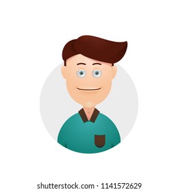 Seduce pervert expression young male avatar illustration