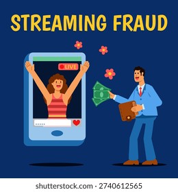 Seducing live viewer to send money.
