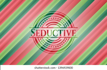 Seductive christmas style emblem. Vector Illustration. Detailed.