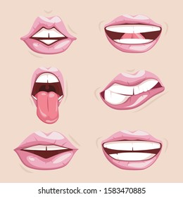 Seductive female lips, sexy female lips.