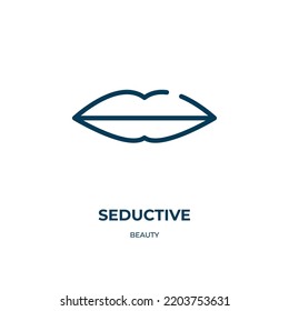 Seductive icon. Linear vector illustration from beauty collection. Outline seductive icon vector. Thin line symbol for use on web and mobile apps, logo, print media.