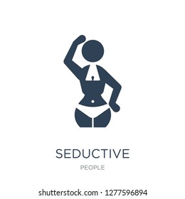 seductive icon vector on white background, seductive trendy filled icons from People collection, seductive vector illustration