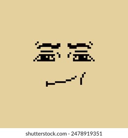 Seductive man face, pixel art meme