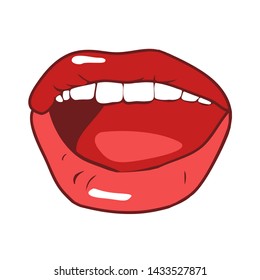 Seductive sexy lips, color vector image