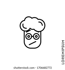 Seductive Smile Emoticon boy, man Icon Vector Illustration. Outline Style. Angry icon vector
