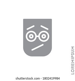 Seductive Smile Emoticon Icon Vector Illustration. Style. Angry icon vector. Gray on white background