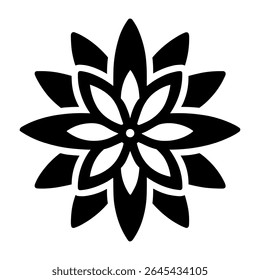 "Sedum Flower Icon" - This Logo Blends Sedum And Other Garden Flora Into A Graceful Vector Pictogram.