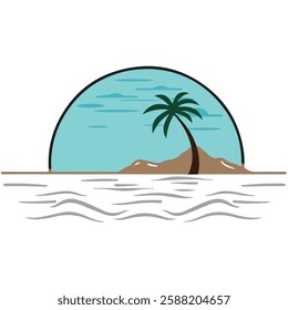 See Beach Liner Art , Vector Design