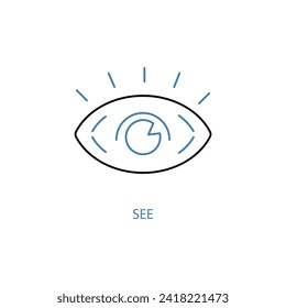 vea el icono de línea de concepto. Ilustración de elemento simple. vea el diseño de símbolos de esquema de concepto.