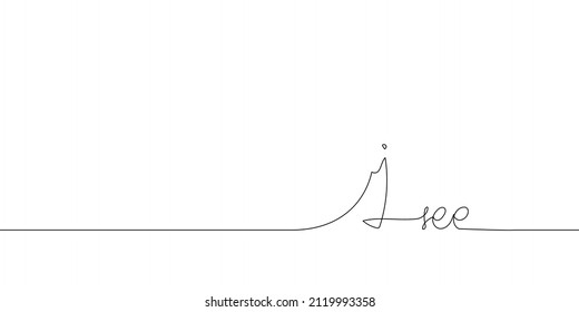 I see continuous line drawing. One line art of english hand written lettering, phrase on line greeting card.