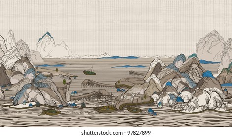 The see, the hills and the town