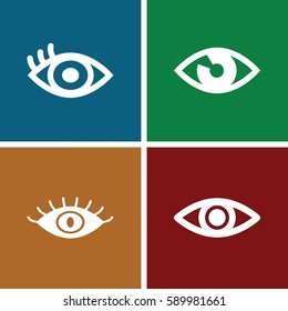 see icons set. Set of 4 see filled icons such as 