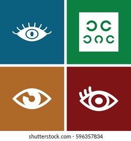 see icons set. Set of 4 see filled icons such as eye