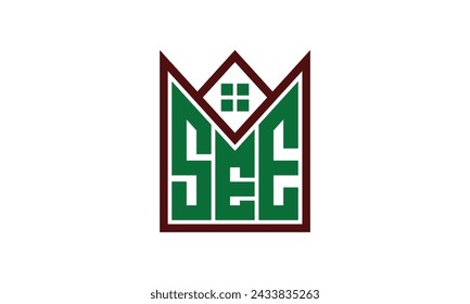 SEE initial letter real estate builders logo design vector. construction, housing, home marker, property, building, apartment, flat, compartment, business, corporate, house rent, rental, commercial