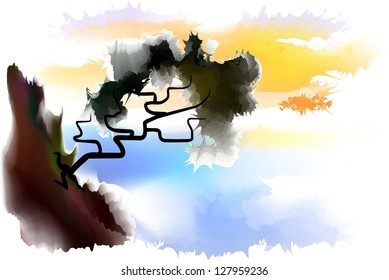 see landscape tree at rock