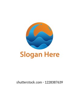 see logo design, beach logo vector design