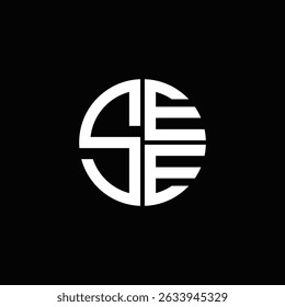 Ver logotipo Ver ícone Ver monograma Ver letra minimalista Círculo plano Design de logotipo abstrato moderno único.
