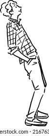 I see. male business line drawing vector