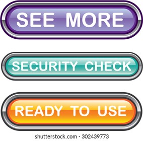 See more Security check Ready to use Buttons Glossy Vector