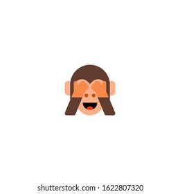 See no evil monkey vector flat icon. Isolated monkey face emoji illustration 