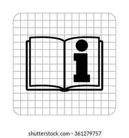 See owner's manual  - black vector icon