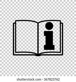 See owner's manual  - black vector icon