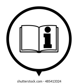 See owner's manual - black vector  icon; map pointer