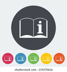 See owner's manual. Single flat icon on the circle. Vector illustration.