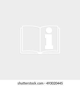See owner's manual - white vector  icon with shadow