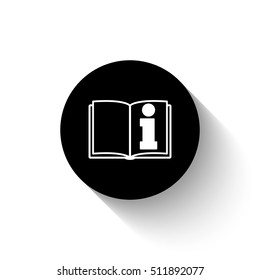 See owner's manual - white vector  icon with shadow