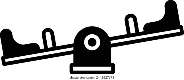 See saw glyph and line vector illustration