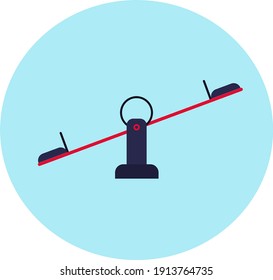 See saw, illustration, vector on a white background.