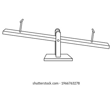 see saw line vector illustration,
isolated on white background.top view