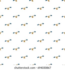 See Saw Pattern In Cartoon Style. Seamless Pattern Vector Illustration