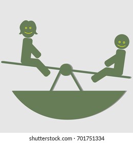 See Saw With Two Children 