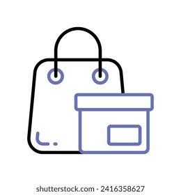 See this shopping bag with box, a well crafted icon of shopping bag