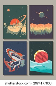 See Universe Space Poster Set, Planets, Alien Landscapes, Stars