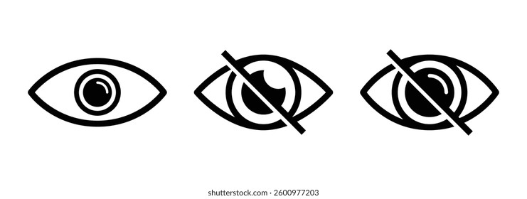 See and unsee eye icon vector
