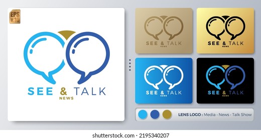 See vision and talk speech vector illustration minimal Logo design. Blank name for insert your Branding. Designed with examples for all kinds of applications. You can used for company, indentity, news