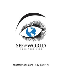 See the world graphic design template illustration isolated