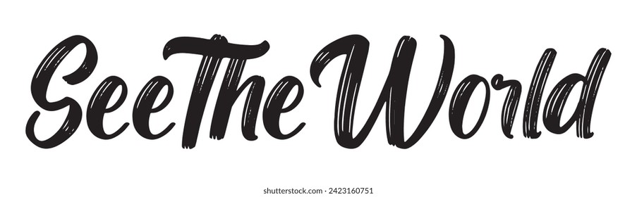 see the world text on white background.