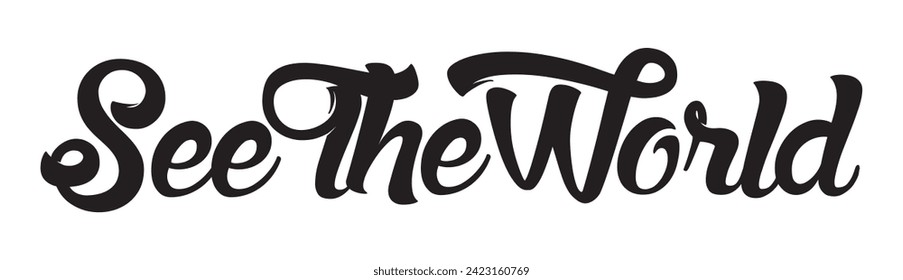 see the world text on white background.