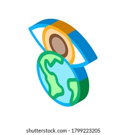 see world with your own eyes icon vector. isometric see world with your own eyes sign. color isolated symbol illustration
