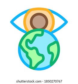 see world with your own eyes icon vector. see world with your own eyes sign. color symbol illustration