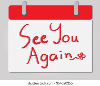 See you again hand drawing message on note board